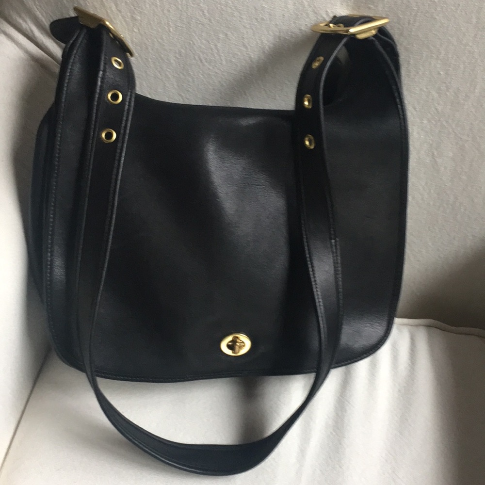 Black Coach Crossbody Saddlebag